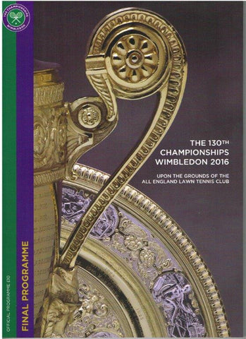 2016 Wimbledon Championships Final Programme with Full Results