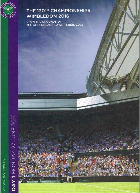 2016 Wimbledon Championships Daily Programme