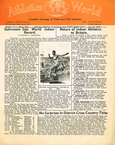 ATHLETICS WORLD Rare Early Issues
