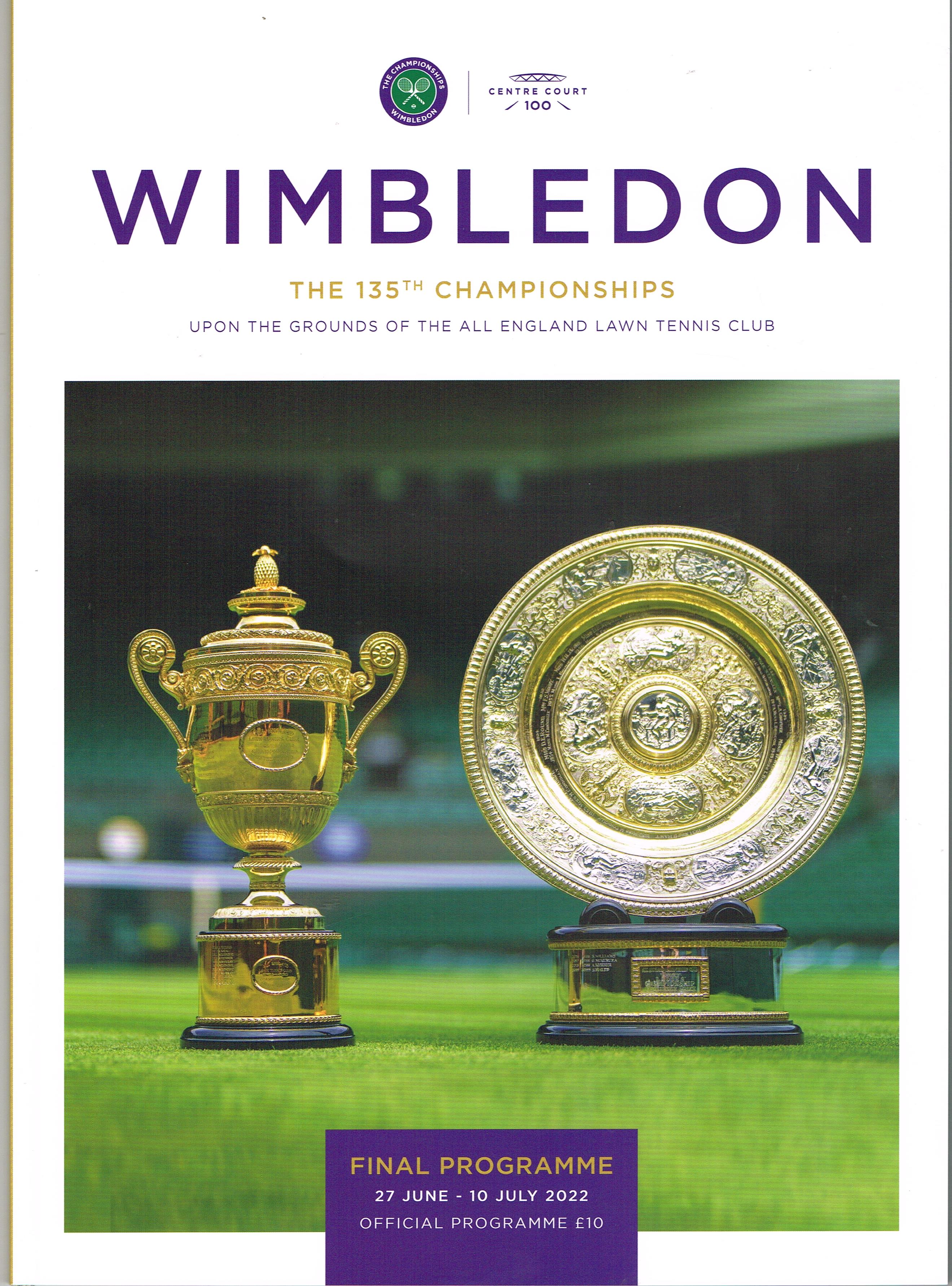 2025 Wimbledon Championships Final Programme with Full Results Tennis