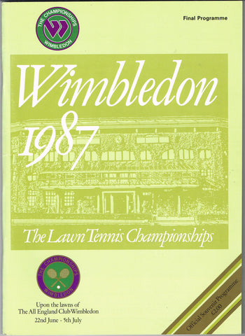 1987 Wimbledon Championships Final Programme with Full Results
