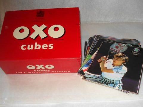 50 Collectable Tennis Postcards in Vintage OXO Tin