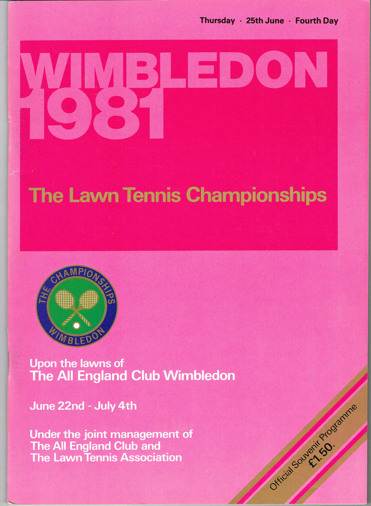 1981 Wimbledon Championships Daily Programme