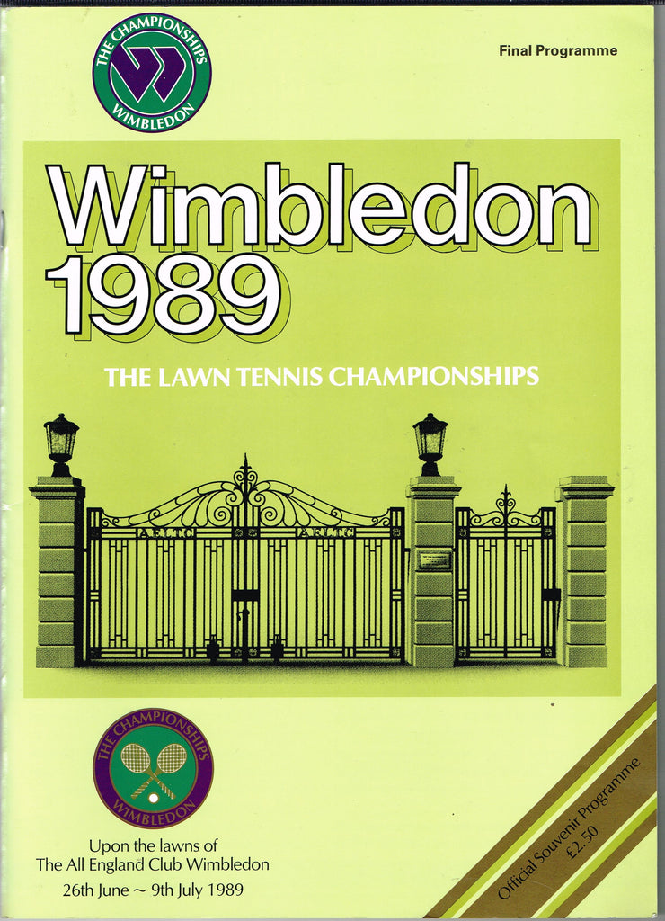 1989 Wimbledon Championships Final Programme with Full Results