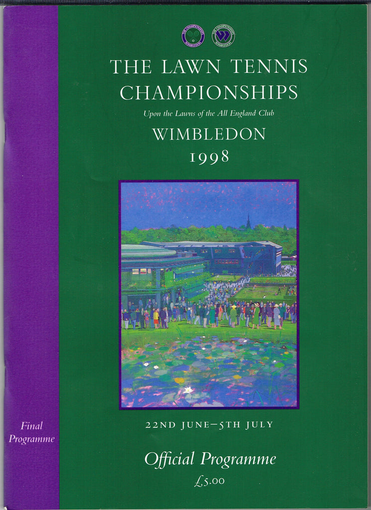 1998 Wimbledon Championships Final Programme with Full Results