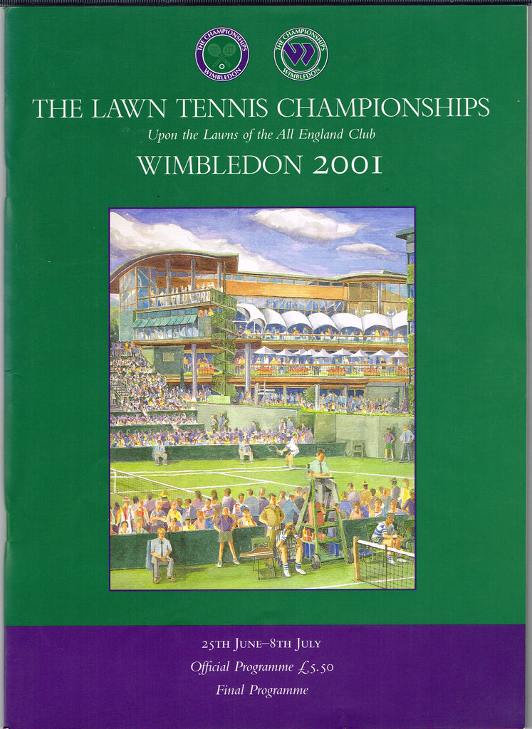 2001 Wimbledon Championships Final Programme with Full Results
