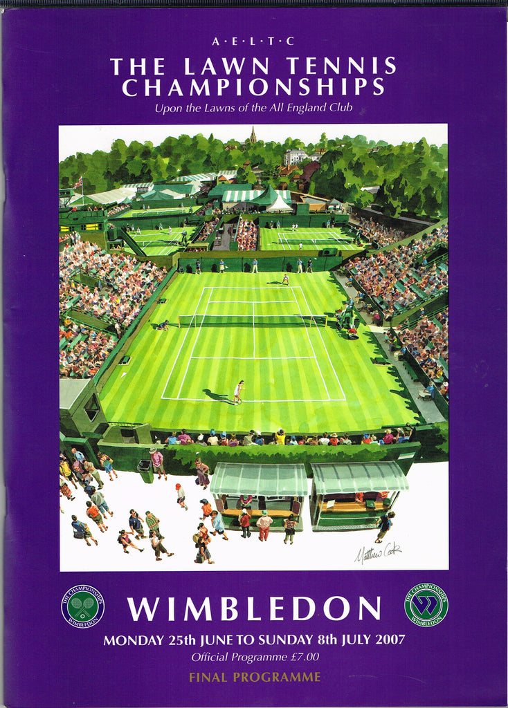 2007 Wimbledon Championships Final Programme with Full Results