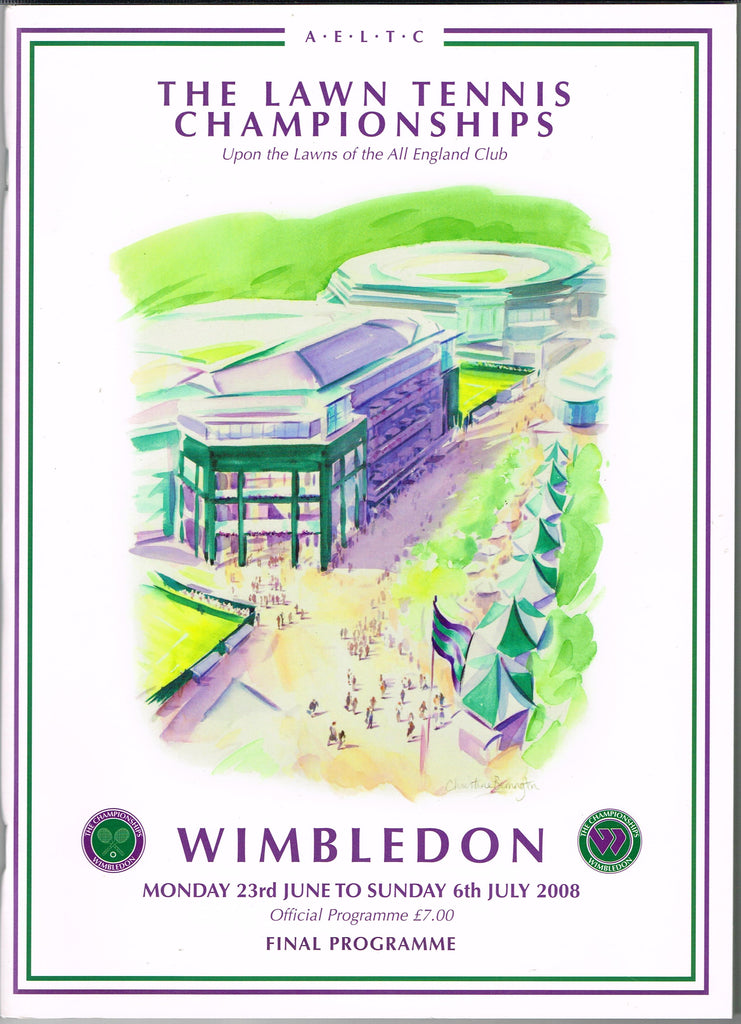 2008 Wimbledon Championships Final Programme with Full Results