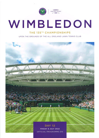 2022 Wimbledon Championships Daily Programme