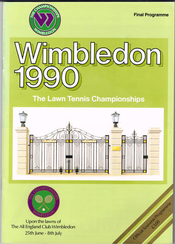 1990 Wimbledon Championships Final Programme with Full Results